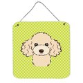 Micasa Checkerboard Lime Green Buff Poodle Aluminum Metal Wall Or Door Hanging Prints6 x 6 In. MI250764